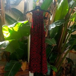 Fifteen Twenty  Sleeveless Leopard Tie Neck Dress